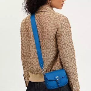Coach Amelia Small Saddle Bag Silver Bright Blue